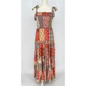 Anthropologie Abel The Label Patchwork Gypiana Tiered Maxi Bohemian Dress S Boho